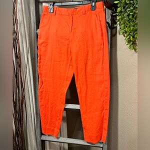 BANANA REPUBLIC LINEN/COTTON VIBRANT CORAL WOMAN’S PANTS
